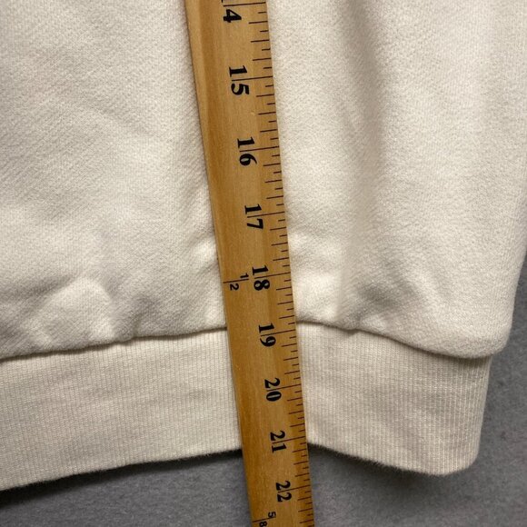 Odeyalo Sweatshirt Womens Small Cream Quarter Zip Soft Cotton Oversized - Picture 9 of 13